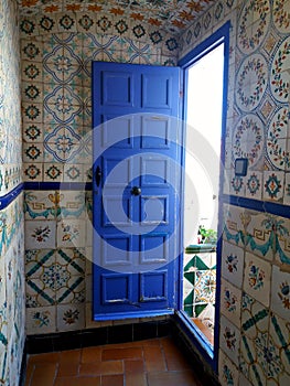 Magnificent wood door in a Palace in Catalonia