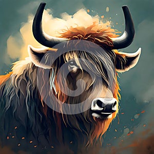 Magnificent yak - ai generated image