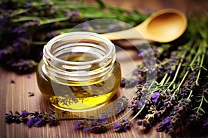 magnified image of a sleeping mask and lavender herbs denoting good-sleep hormones
