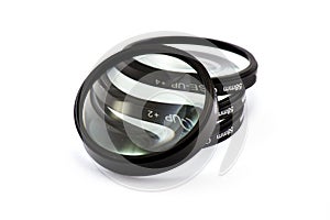 Magnified lenses in white