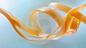 A magnified view of a flexible rubber band stretched to its limits and exhibiting its elasticity and ability to bounce