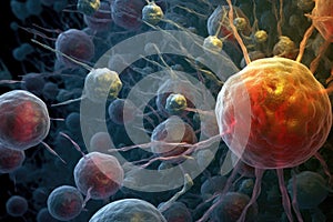 magnified view of stem cells dividing