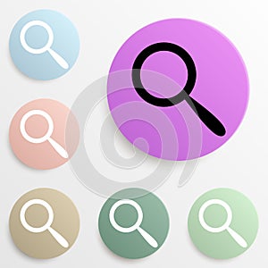 magnifier badge color set. Simple glyph, flat vector of web icons for ui and ux, website or mobile application