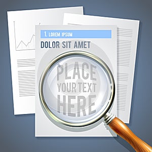 Magnifier Check Report vector design illustration