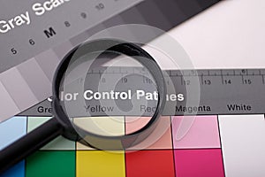 Magnifier on color chart