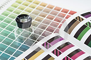 Magnifier on a color chart
