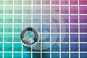 Magnifier on a color chart