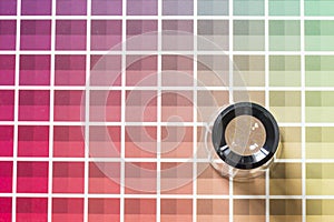Magnifier on a color chart