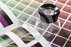 Magnifier on a color chart