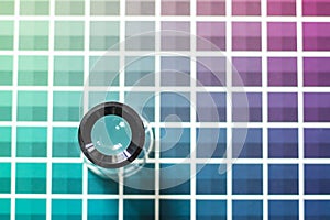 Magnifier on a color chart