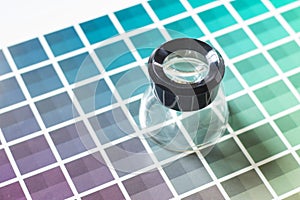 Magnifier on a color chart