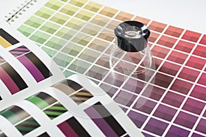 Magnifier on a color chart