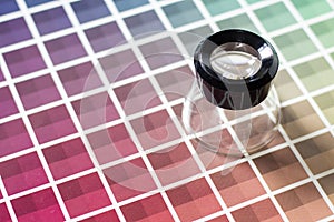 Magnifier on a color chart
