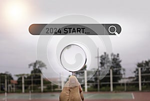 Magnifier glass for pointing for 2024 Searching New year.