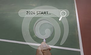 Magnifier glass for pointing for 2024 Searching New year.