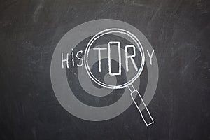 Magnifier and 'History' word
