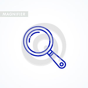 Magnifier icon. outline styled magnifying glass thin line icon, linear pictogram isolated on white.