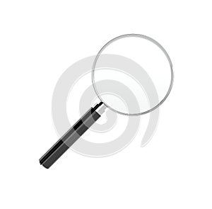 Magnifier isolated on white background.