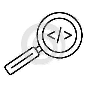 Magnifier links icon, outline style