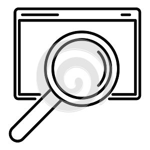 Magnifier links web page icon, outline style