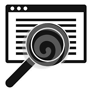 Magnifier links web page icon, simple style