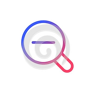 Magnifier and minus pixel perfect gradient linear ui icon