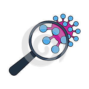Magnifier Over Coronavirus Molecule Icon