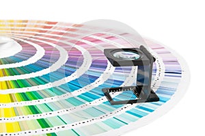 Magnifier and pantone guide