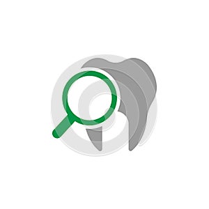 Magnifier and research icon. Element of Dental Care icon for mobile concept and web apps. Detailed Magnifier and research icon can