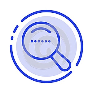 Magnifier, Search, Dote Blue Dotted Line Line Icon