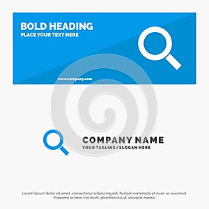 Magnifier, Search, Zoom, Find SOlid Icon Website Banner and Business Logo Template