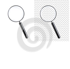Magnifiers Set Isolated White And Transparent Background photo