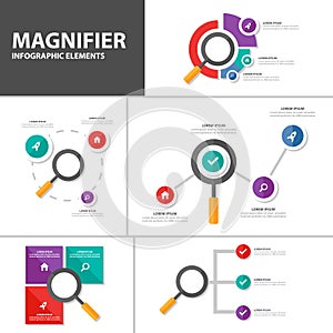 Magniflying glass Infographic elements presentation templates Abstract flat design set for brochure flyer leaflet marketing