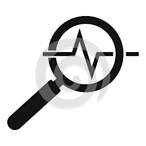 Magnify glass exploration icon, simple style