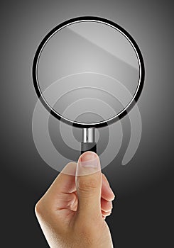 Magnify glass in hand