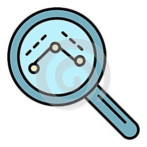 Magnify glass icon color outline vector