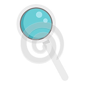 Magnify glass icon, flat style