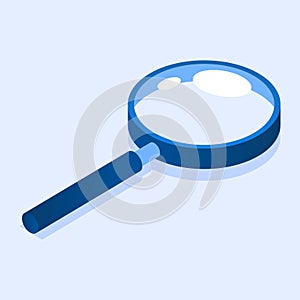 Magnify glass icon, isometric style