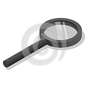 Magnify glass icon set, isometric style