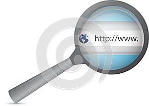 Magnify glass search bar illustration design