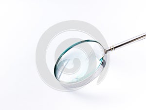 Magnifying class isolated stock image.