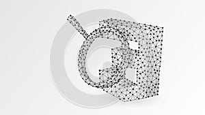 Magnifying glass Analysis of CSS coding language. Code analytics, programming, developing concept. Abstract, digital, wireframe,
