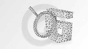 Magnifying glass Analysis of HTML coding language. Code analytics, programming, developing concept. Abstract, digital, wireframe,