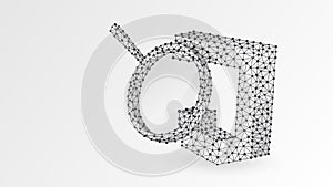 Magnifying glass Analysis of Java Script coding language. Code analytics, programming, developing concept. Abstract, digital,