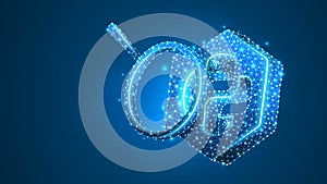 Magnifying glass Analysis of Python coding language. Research, programming, developing concept. Abstract, digital