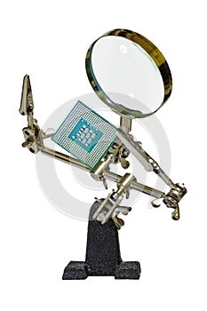 Magnifying glass with computer processor