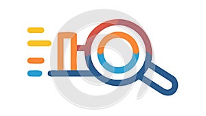 Magnifying Glass with Data Flow for Real-time Analysis, vector design Generative AI