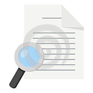 Magnifying Glass & Document Flat Icon