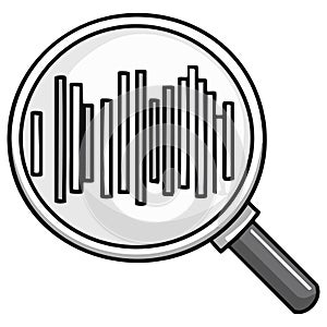 Magnifying Glass Examining Data Analysis Illustration