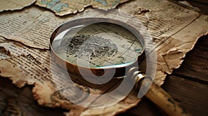 The magnifying glass and fingerprint.AI generated image
